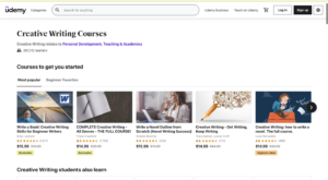 Udemy Creative Writing Courses